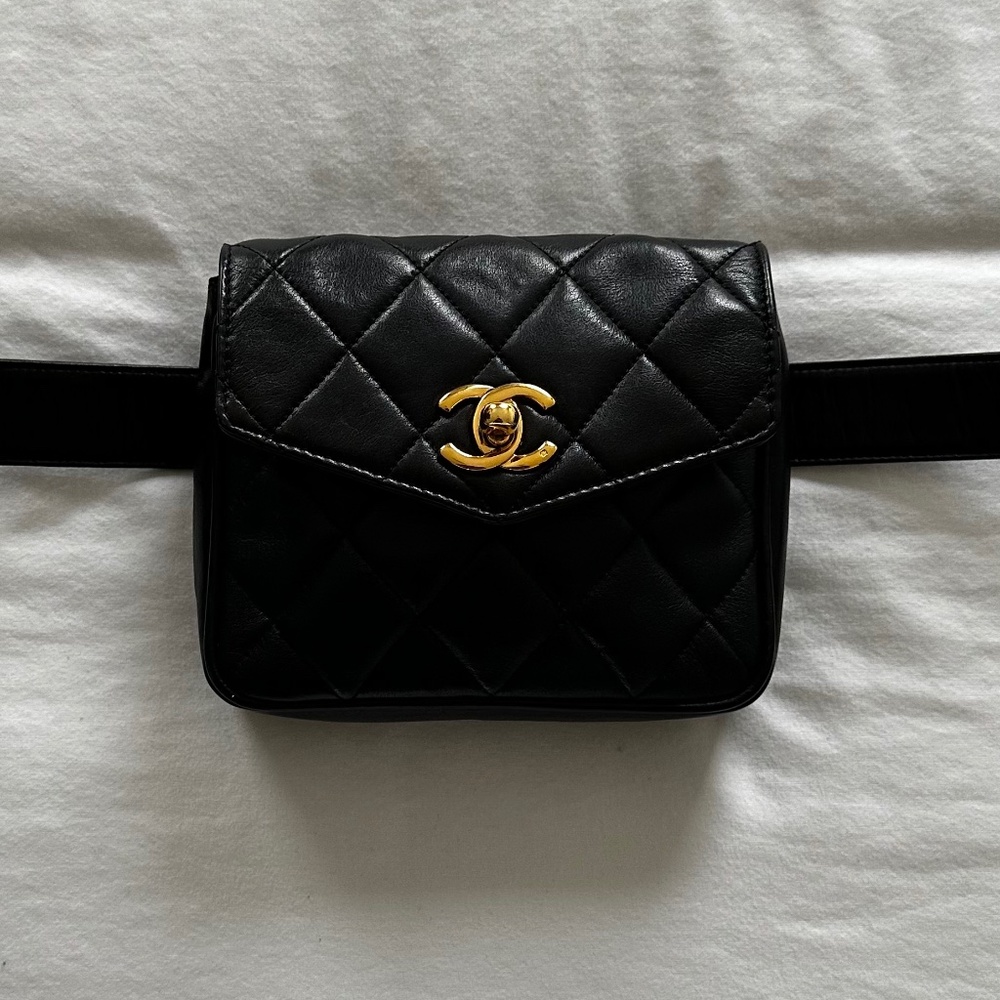 VINTAGE LAMBSKIN CHANEL BELT BAG